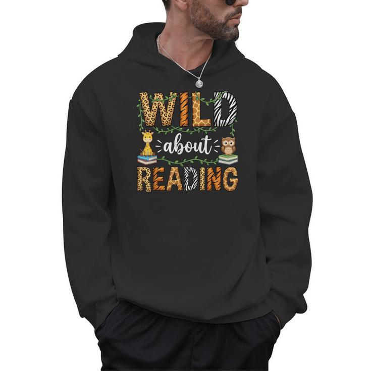 Wild About Reading Reading Books Lovers Reader Librarian Men Hoodie