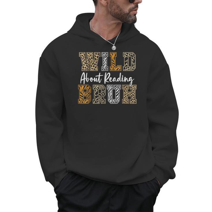 Wild About Reading Kid Love Wild Animal Books Back To School Men Hoodie