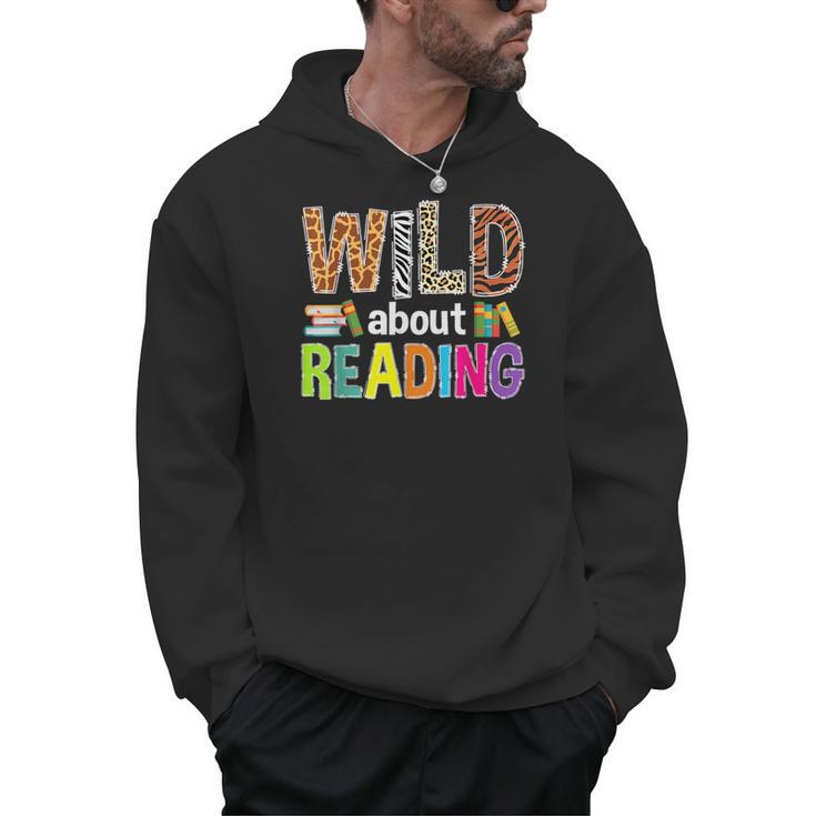 Wild About Reading Library Day Reading Books & Bookworm Men Hoodie