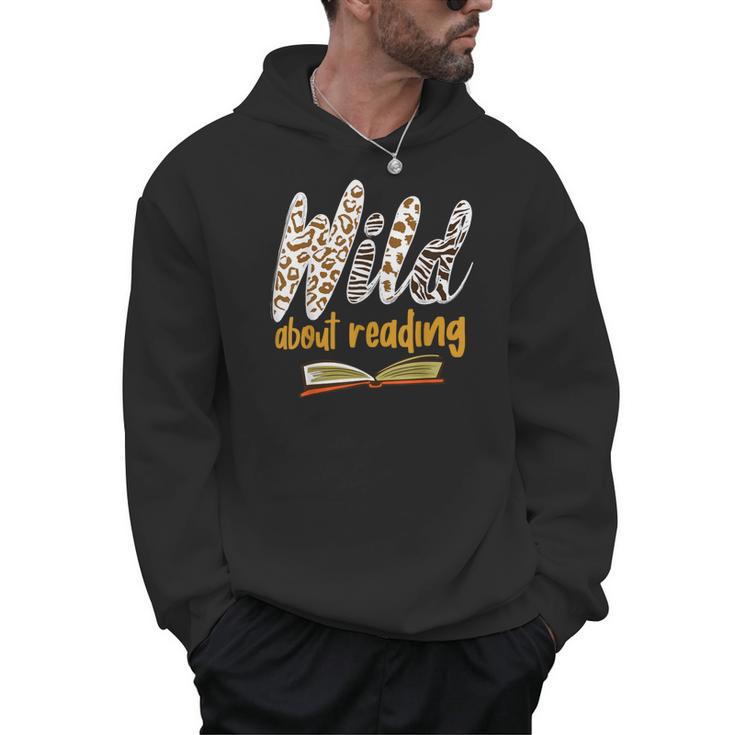 WILD ABOUT READING I Love Books Bookworm Library Day Men Hoodie