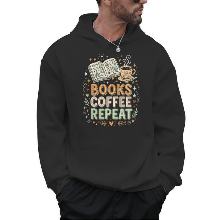 Women's Books Coffee Repeat Book Lover Reader Bookworm Men Hoodie