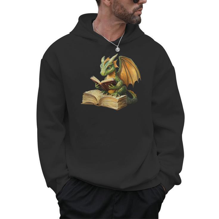 Women's Dragon Bookworm Reading Book Graphic Men Hoodie