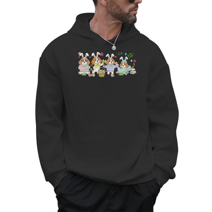 Women's Group Bunny Beagles Easter Reading Book Hunting Eggs Owner Men Hoodie