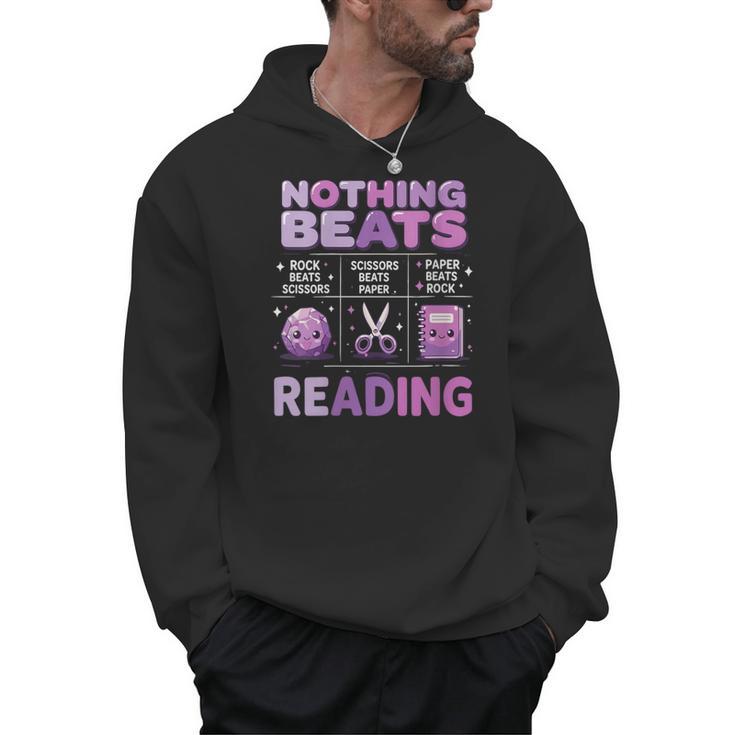 Women's Nothing Beats Reading Rock Paper Scissors Book Lover Men Hoodie