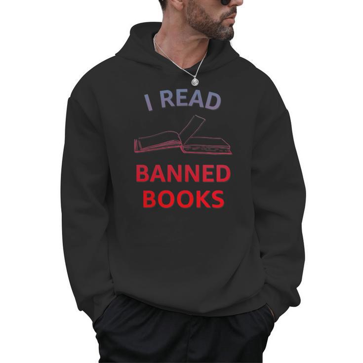 Women's I Read Banned Books Bluegrey-Red Literature Activist Men Hoodie