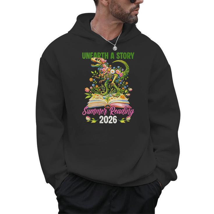 Women's Unearth A Story T Rex Reading Book Floral Summer Reading Men Hoodie