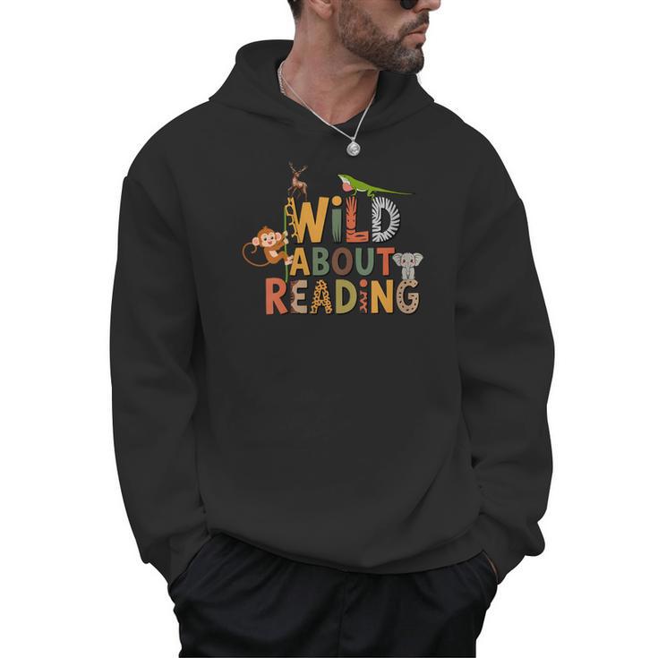 Women's Wild About Reading Book Animal Children's Book Lover Teacher Men Hoodie