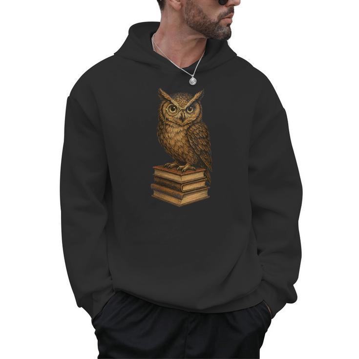 Women's Wise Owl Monocle Books Scholar Academic Art Men Hoodie