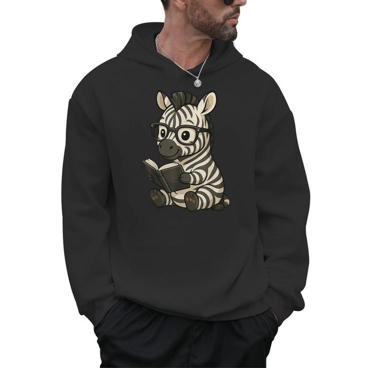 Zebra Reading Book Lover Men Hoodie