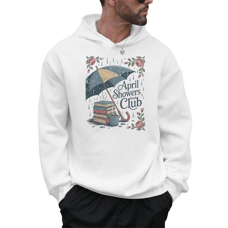 April Showers Book Club Spring Peonies Cozy Hygge Reader Men Hoodie