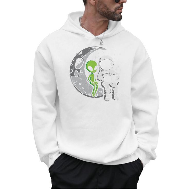 Astronaut Reading Book To Alien Moon Space Women Kids Men Premium Tri-Blend Men Hoodie