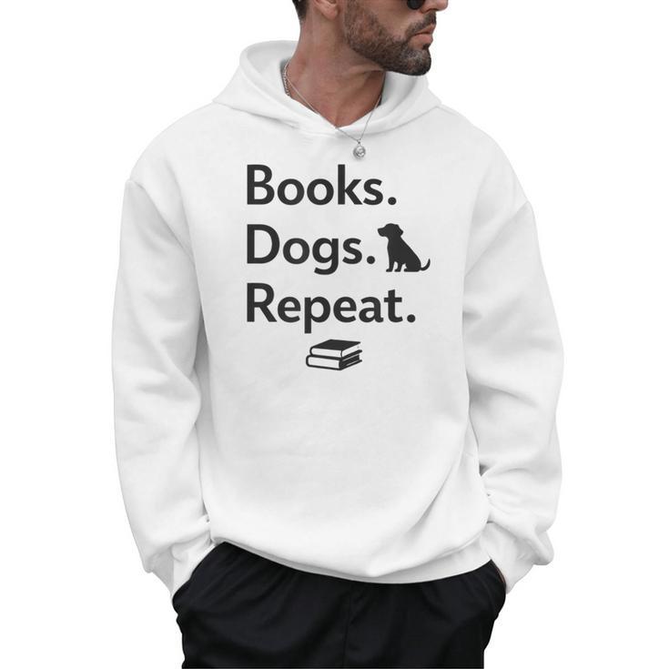 Books Dogs Repeat Shirt Dog Lover Book Lover T-Shirt Men Hoodie