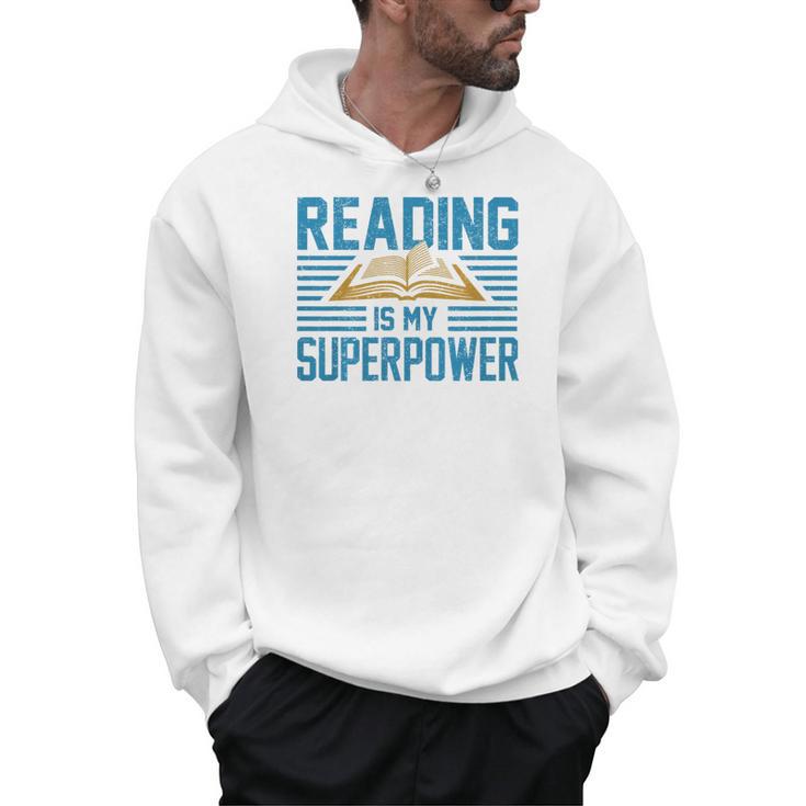 Books Reading My SuperPower Great Idea Art Literature Premium Men Hoodie