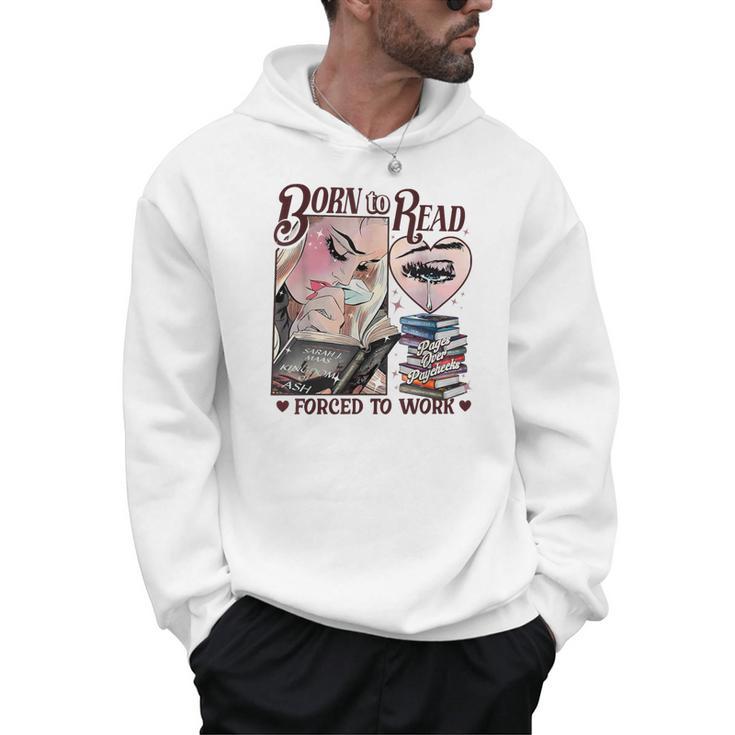 Born To Read Forced To Work Booklover -Adults Book Lovers Casual Grey Small Men Hoodie