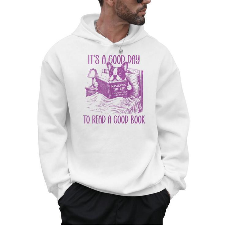 Boston Terrier Reading Book Good Day To Read a Book Men Hoodie