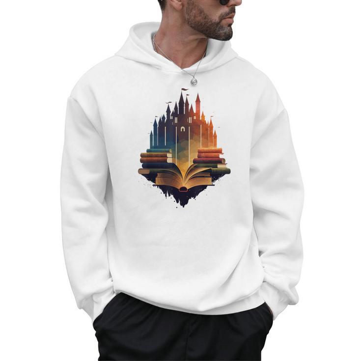 Castle Of Books Imagination Art Book Lover Men Hoodie