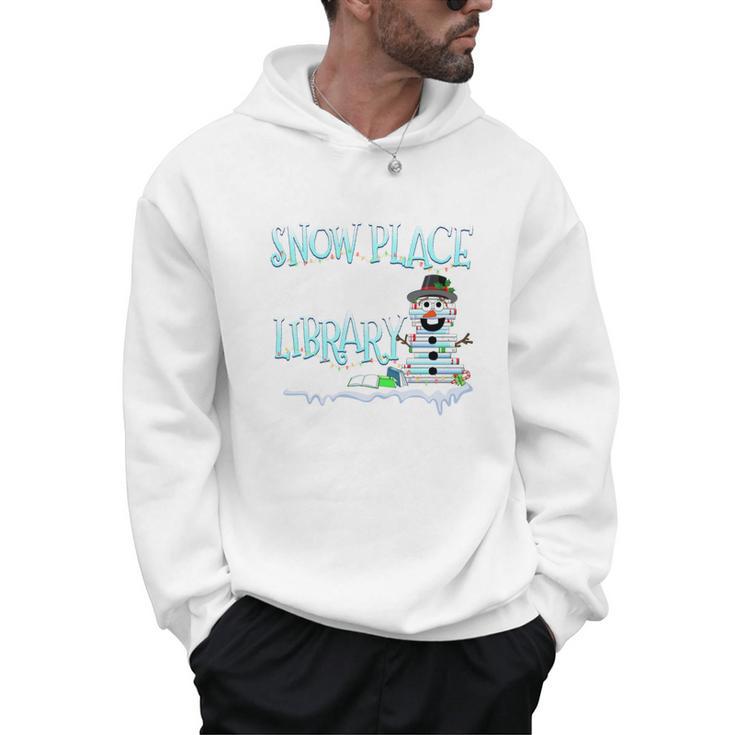 Christmas Reading Tee Snowman Librarian Book Lover Reader Men Hoodie