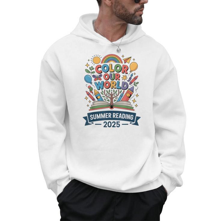 Color Our World Summer Reading 2025 Book Wildflowers Men Hoodie