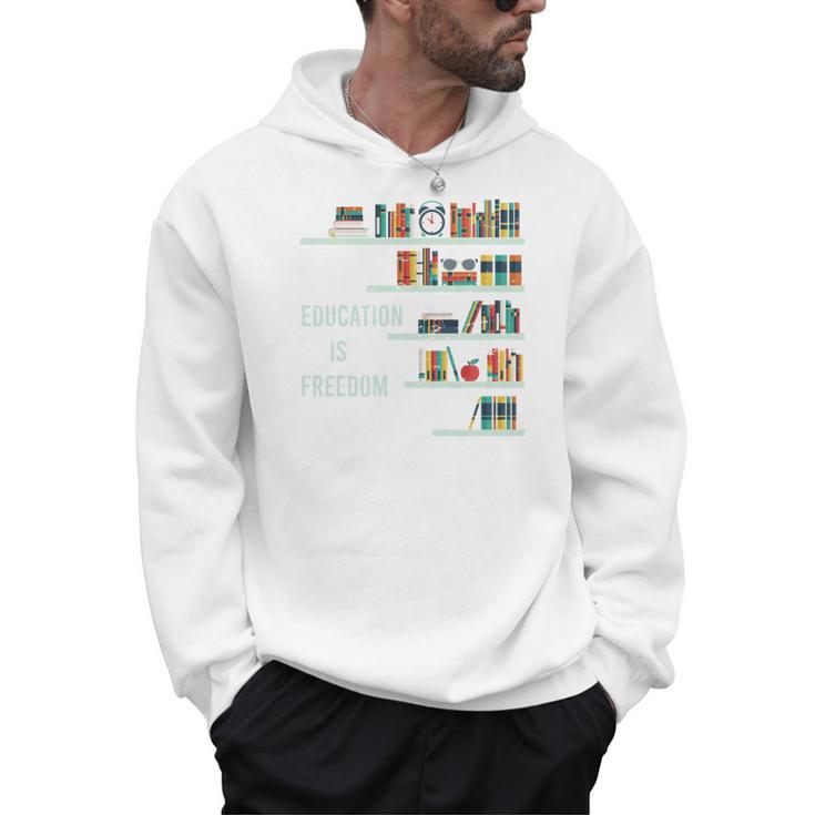 Cool Africa Education Is Freedom Library Book Men Hoodie