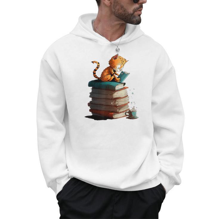 Cute Cat Lovers Book Lovers For Women And Men Men Hoodie