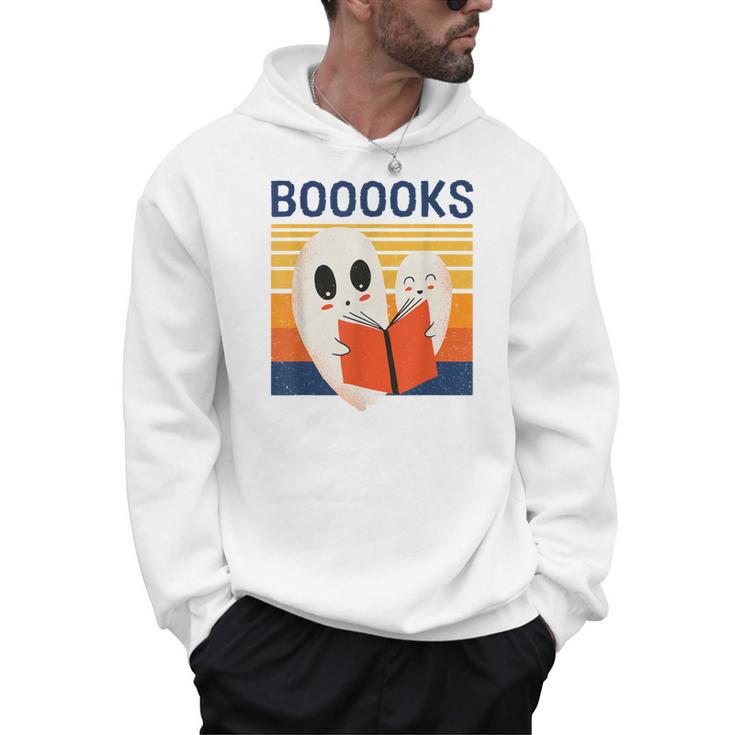 Cute Ghost Book Reading Halloween Teacher Puns Booooks Men Women Kids Men Hoodie