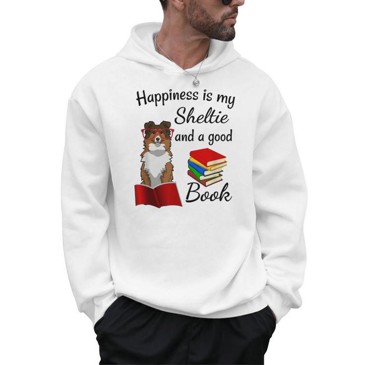 Cute Happiness Is Sheltie And Books Sheltie Mom Men Hoodie
