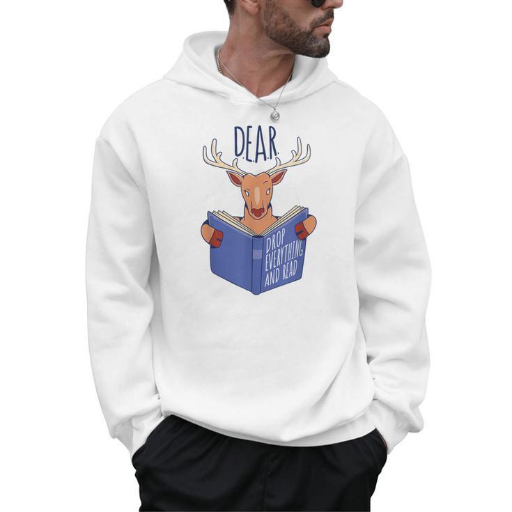 Dear Drop Everything And Read Book Reading Pun Graphic Men Hoodie