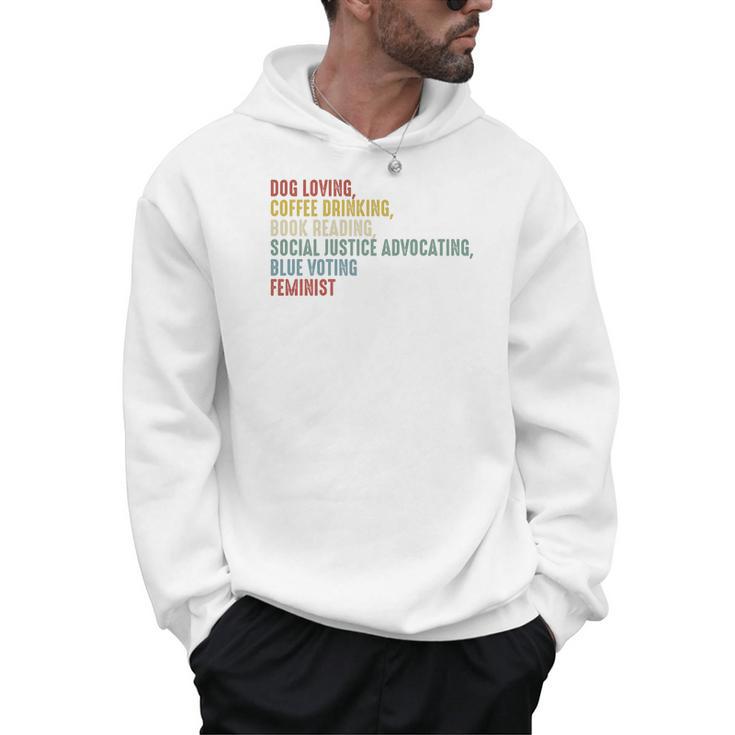 Dog Loving Coffee Drinking Book Reading Social Justice Premium Tri-Blend Men Hoodie