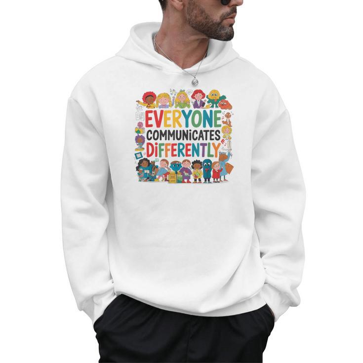 Everyone Communicates Differently Book Kids Teacher Men Hoodie