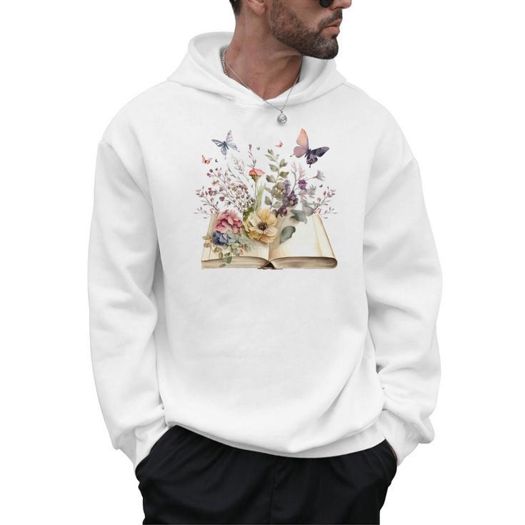 Flowers Gardening And Book Reading Lover Men Hoodie