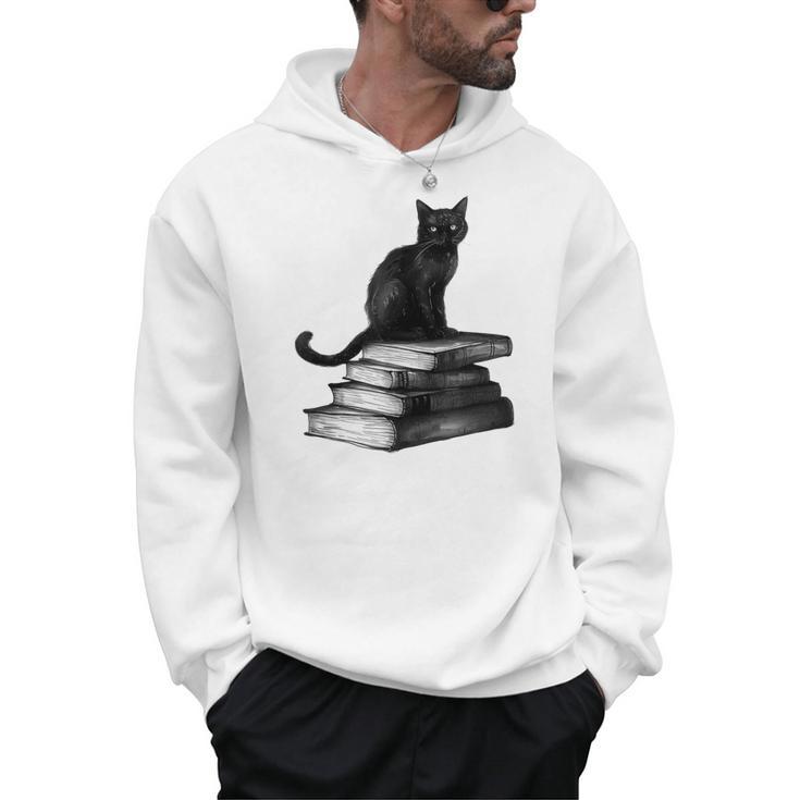 Goth Mystical Gothic Books & Cat Men Hoodie
