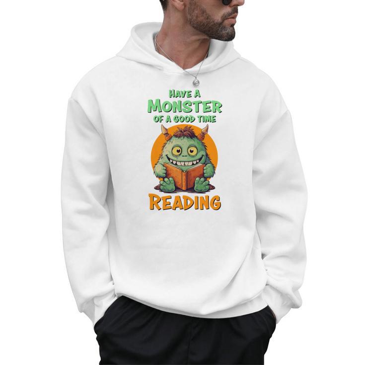 Halloween Teacher Librarian Monster Reading Books Performance Men Hoodie
