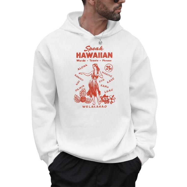 Hawaii Phrasebook 50s Tiki Style Men Hoodie