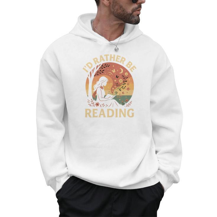I'd Rather Be Reading Book Lover Vintage Sunset Apparel Premium Tri-Blend Men Hoodie