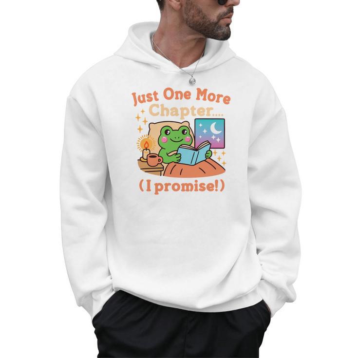 Just One More Chapter Bookish Book Kawaii Frog Reading Book Men Hoodie