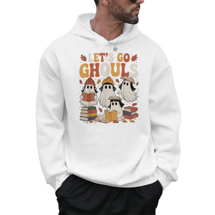 Let’s Go Ghouls Cozy Girly Ghosts Halloween Fall Book Lovers Men Hoodie