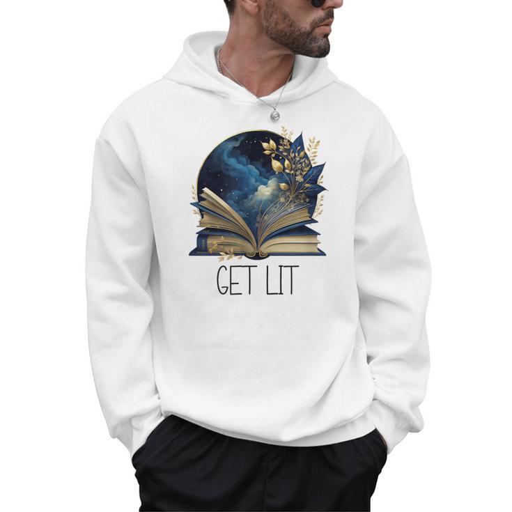 Lets Get Lit Book ShirtGet Lost In a Book SignFloral Book Men Hoodie