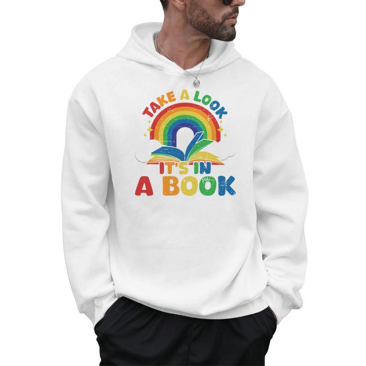 Take a Look It's In a Book Rainbow Reading Men Hoodie