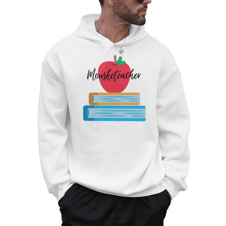Mouseketeacher A Magical Apple And Books Theme For Teachers Men Hoodie