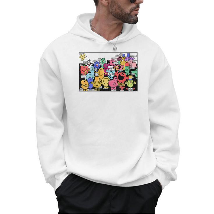 Mr Men Little Miss Retro Colourful Comic Book Scene Men Hoodie