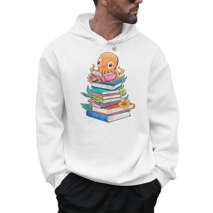 Octopus Reading Bookworm Book Reading Octopus Lover Men Hoodie
