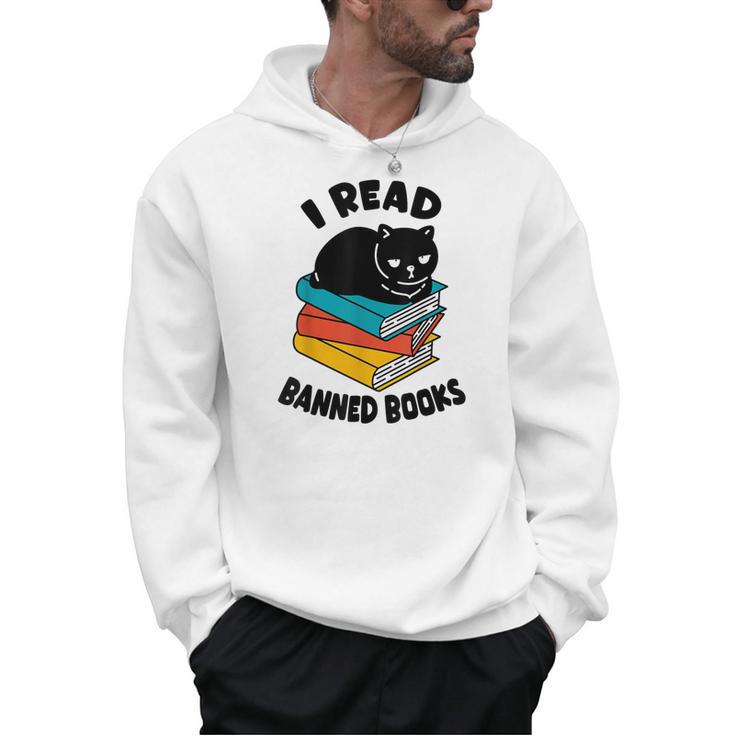 I Read Banned Books Tshirt Cat Reader Bookworm Women Men Hoodie
