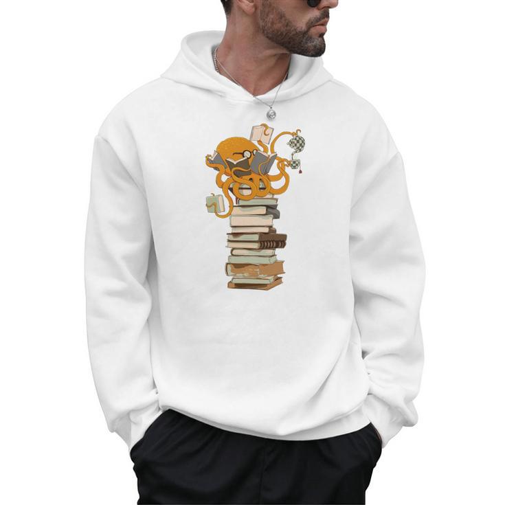 Reading Octopus Tea Coffee And Books Men Hoodie