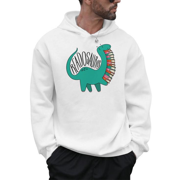 Readosaurus Cute Dinosaur Reading Books Reading Men Hoodie