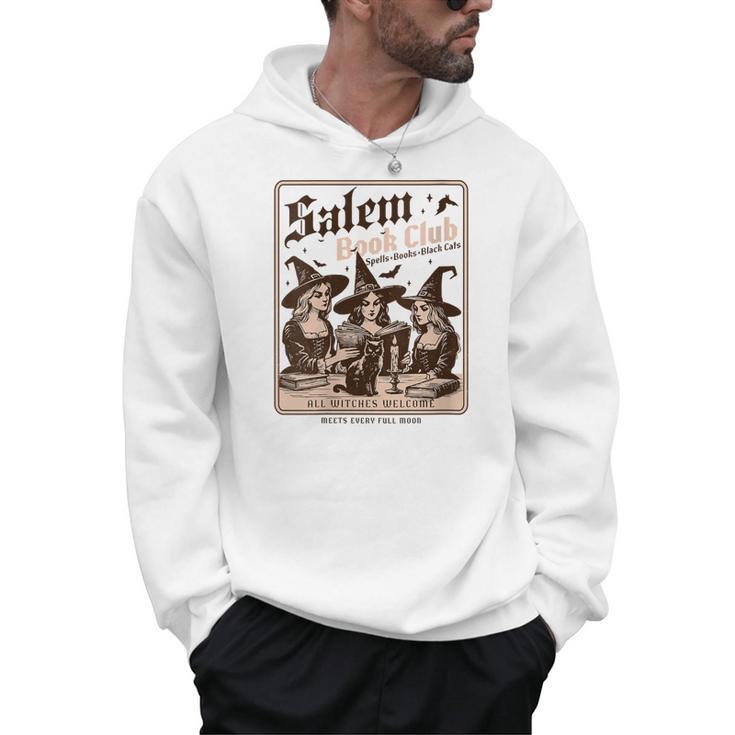Salem Book Club Bookish Halloween Retro Salem Witch Book Men Hoodie