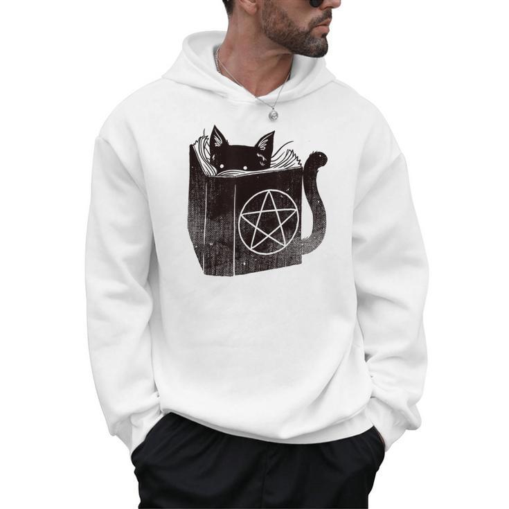 SataniCat Pentagram Cat Satan Demon Necronomicon Book Lover Men Hoodie