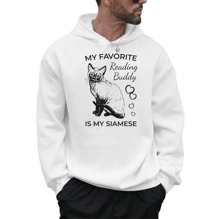 Siamese Cat Reading And Books Men Hoodie