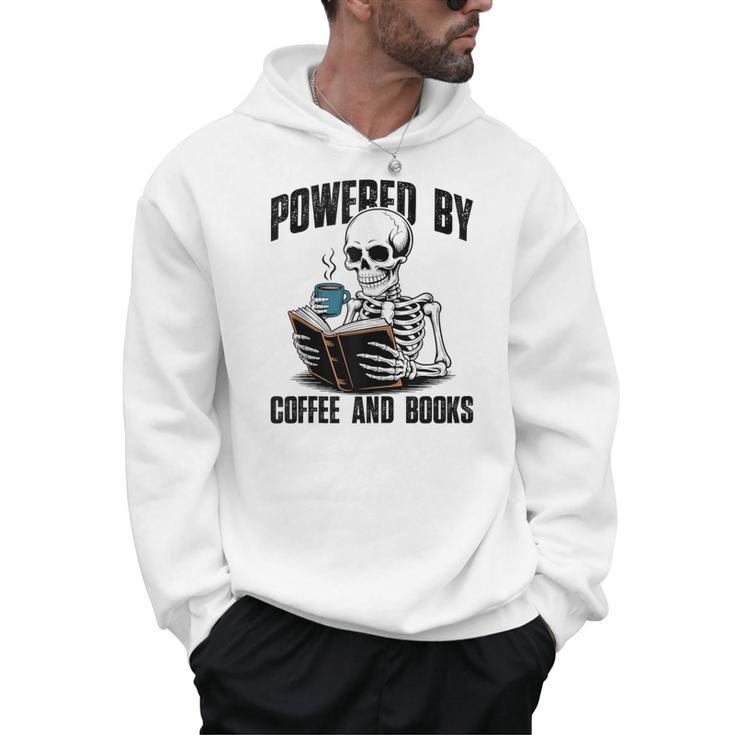 Skeleton Reading Book With Coffee Men Hoodie