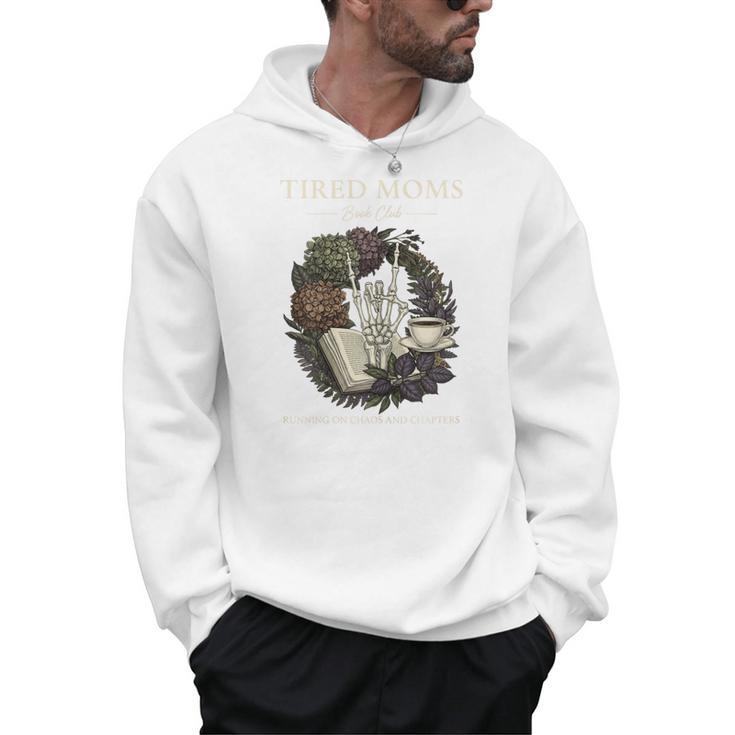 Tired Moms Book Club Dark Floral Coffee Skeleton Men Hoodie
