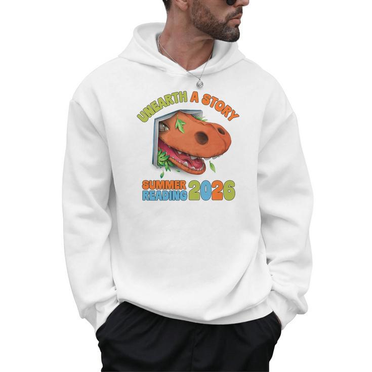 Unearth A Story Summer Reading 2026 Dinosaur Book Lover Dino Premium Tri-Blend Men Hoodie